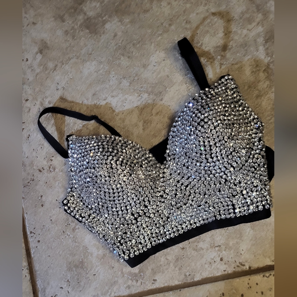 Rhinestone Crop Top